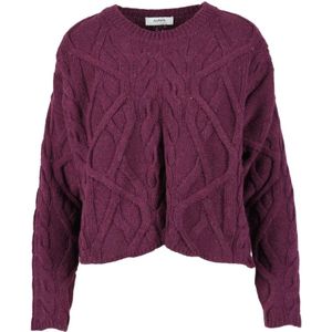 Alpha Studio, Dames, Truien, Paars, Maat: XL Wol,
