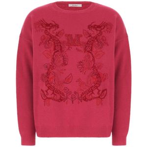 Max Mara, Dames, Truien, Rood, Maat: L Wol,