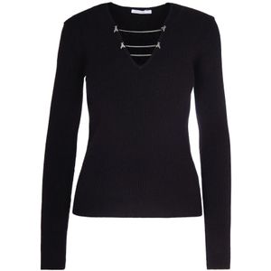 Patrizia Pepe, Dames, Truien, Zwart, Maat: S Wol,