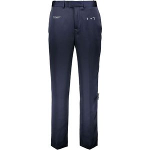 Off White, Heren, Broeken, Blauw, Maat: S Viscose,