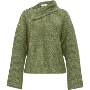Ganni, Dames, Truien, Groen, Maat: 2XS Wol,