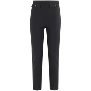 Elisabetta Franchi, Dames, Broeken, Zwart, Maat: M