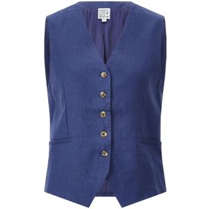 Emily Van den Bergh, Dames, Jassen, Blauw, Maat: XS Linnen,