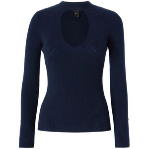 Pinko, Dames, Truien, Blauw, Maat: M Wol,