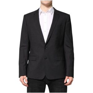 Dolce & Gabbana, Heren, Pakken, Zwart, Maat: XL Wol,