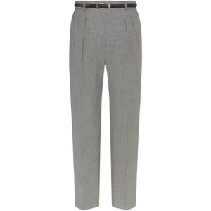 Max Mara Studio, Dames, Broeken, Grijs, Maat: XS Wol,