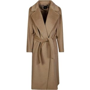 Weekend Max Mara, Dames, Mantels, Bruin, Maat: 4XS Wol,
