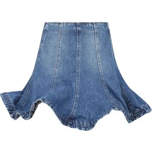 Msgm - Rok - Blauw - Katoen - Peplum Zoom