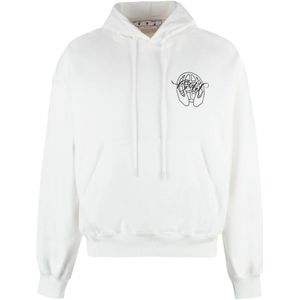 Off White, Heren, Sweatshirts & Hoodies, Wit, Maat: L Katoen,