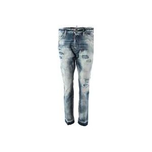 Dsquared2 Stijlvolle Blauwe Cropped Jeans voor Mannen , Blue , Heren , Maat: XS