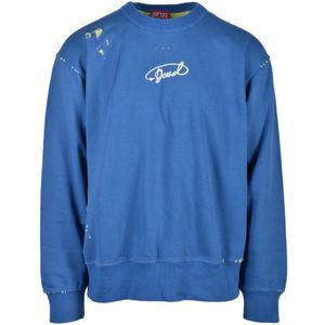 Diesel, Heren, Sweatshirts & Hoodies, Blauw, Maat: S Katoen,