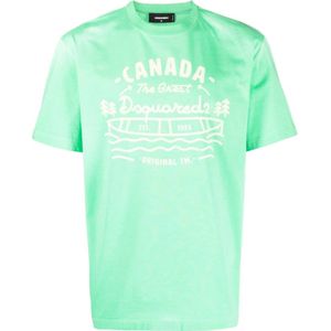 Dsquared2, Heren, Tops, Groen, Maat: XL Katoen,