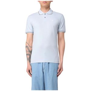 Emporio Armani, Heren, Tops, Blauw, Maat: 2XL Piqué,