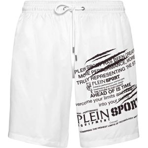 Plein Sport, Heren, Badkleding, Wit, Maat: 2XL Poliester,