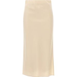 Brunello Cucinelli, Dames, Rokken, Beige, Maat: XS Satijn,