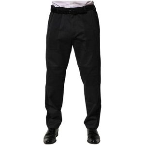 Dolce & Gabbana, Heren, Broeken, Zwart, Maat: XS Katoen,