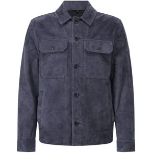 Belstaff, Heren, Jassen, Blauw, Maat: XL Velours,