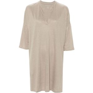 Majestic Filatures, Dames, Blouses & Shirts, Beige, Maat: S Linnen,