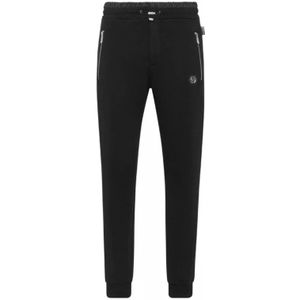 Philipp Plein, Heren, Broeken, Zwart, Maat: L Katoen,