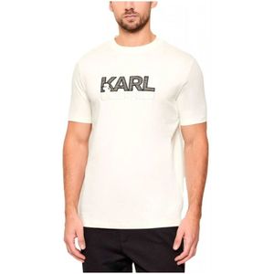 Karl Lagerfeld, Heren, Tops, Wit, Maat: S Katoen,