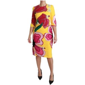 Dolce & Gabbana - Sunshine Bloom - Jurk - Geel - Knielang - Zijde