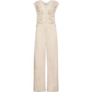 MOS Mosh, Dames, Jumpsuits & Playsuits, Beige, Maat: S Katoen,