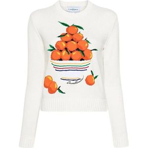 Casablanca, Dames, Truien, Wit, Maat: M Katoen,