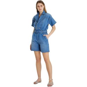 Federica Tosi, Dames, Jumpsuits & Playsuits, Blauw, Maat: S Katoen,