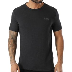 Guess - Zwart T-shirt - Katoen - Ronde Hals