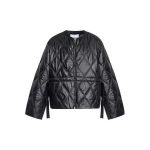 Ganni Gewatteerde jas , Black , Dames , Maat: XL
