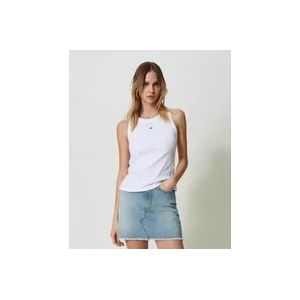 Twinset Mouwloze Top , White , Dames , Maat: S