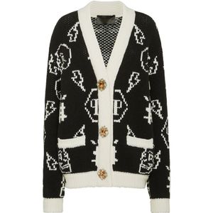 Philipp Plein, Dames, Truien, Zwart, Maat: XS Wol,