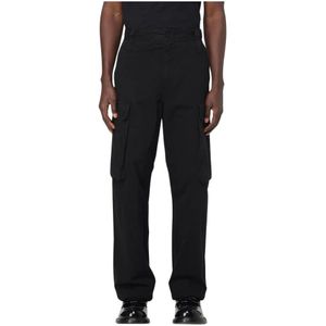 Msgm, Heren, Broeken, Zwart, Maat: M Katoen,