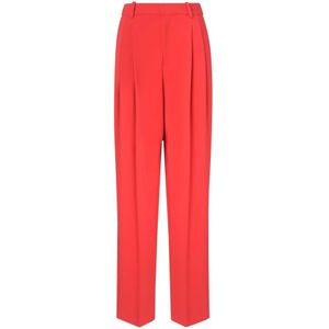 Elisabetta Franchi, Dames, Broeken, Rood, Maat: S Poliester,