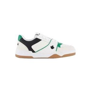 Dsquared2 Heren Spike Sneakers Wit/Groen , Multicolor , Heren , Maat: 42 EU