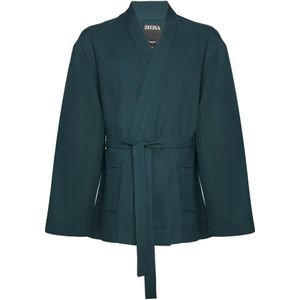 Zegna, Heren, Jassen, Groen, Maat: S Katoen,