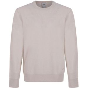 Calvin Klein - Klassieke Kasjmier Trui - Beige - Heren - Ronde Hals