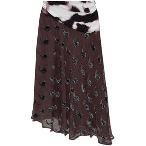 Tory Burch, Dames, Rokken, Bruin, Maat: XS Velours,