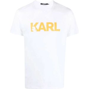 Karl Lagerfeld, Heren, Tops, Wit, Maat: 2XL Katoen,
