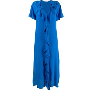 Gold Hawk, Dames, Jurken, Blauw, Maat: XS Zijde,