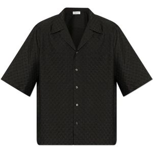 Alexander McQueen, Heren, Overhemden, Zwart, Maat: L Leer,
