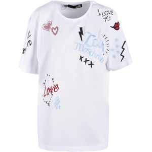 Love Moschino, Dames, Tops, Wit, Maat: M Katoen,