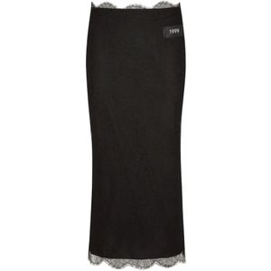 Dolce & Gabbana, Dames, Rokken, Zwart, Maat: S Zijde,
