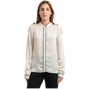 Fracomina, Dames, Blouses & Shirts, Beige, Maat: XS Zijde,