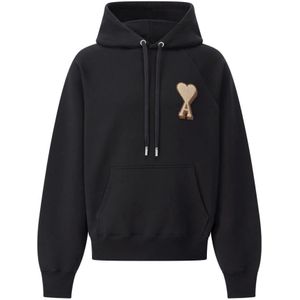 Ami Paris, Dames, Sweatshirts & Hoodies, Zwart, Maat: S Katoen,
