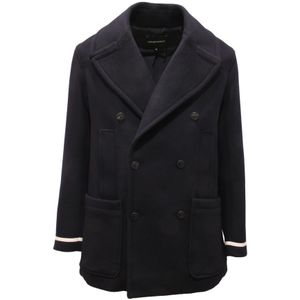 Armani, Heren, Jassen, Zwart, Maat: S Leer,