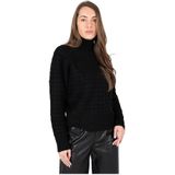 Silvian Heach - Loose Frandz Golf Turtleneck - Trui - Zwart - Dames - Wol
