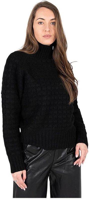 Silvian Heach - Loose Frandz Golf Turtleneck - Trui - Zwart - Dames - Wol