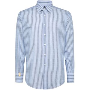 Billionaire, Heren, Overhemden, Blauw, Maat: S Katoen,