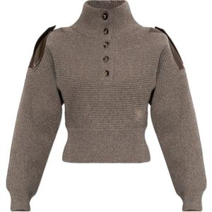 Burberry, Dames, Truien, Bruin, Maat: XS Wol,